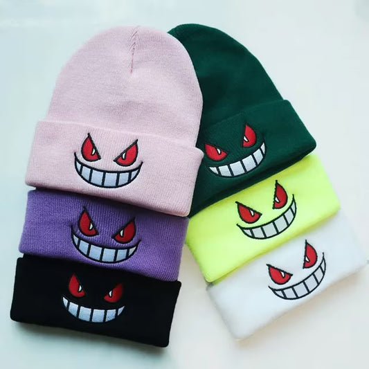 Popular American Anime Cartoon Embroidered Knitted Autumn Winter Warm Hat Beanies
