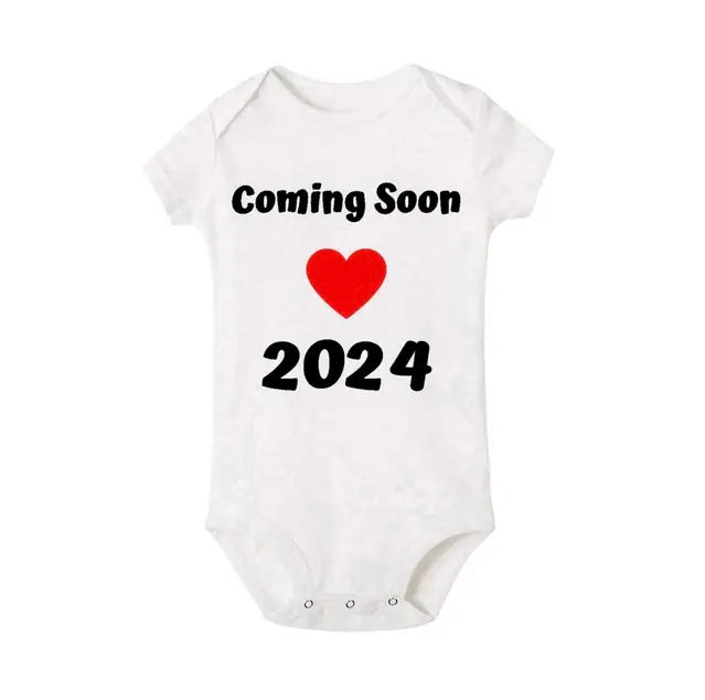 Baby Announcement Coming Soon! 2024 Newborn Baby Bodysuits - Summer Boys' and Girls' Rompers - Pregnancy Reveal Clothes