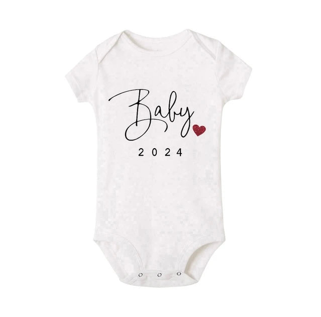 Baby Announcement Coming Soon! 2024 Newborn Baby Bodysuits - Summer Boys' and Girls' Rompers - Pregnancy Reveal Clothes